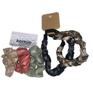 NEW Hair Bow Lot Faux Leather Scrunchies and Velvet Headbands ~